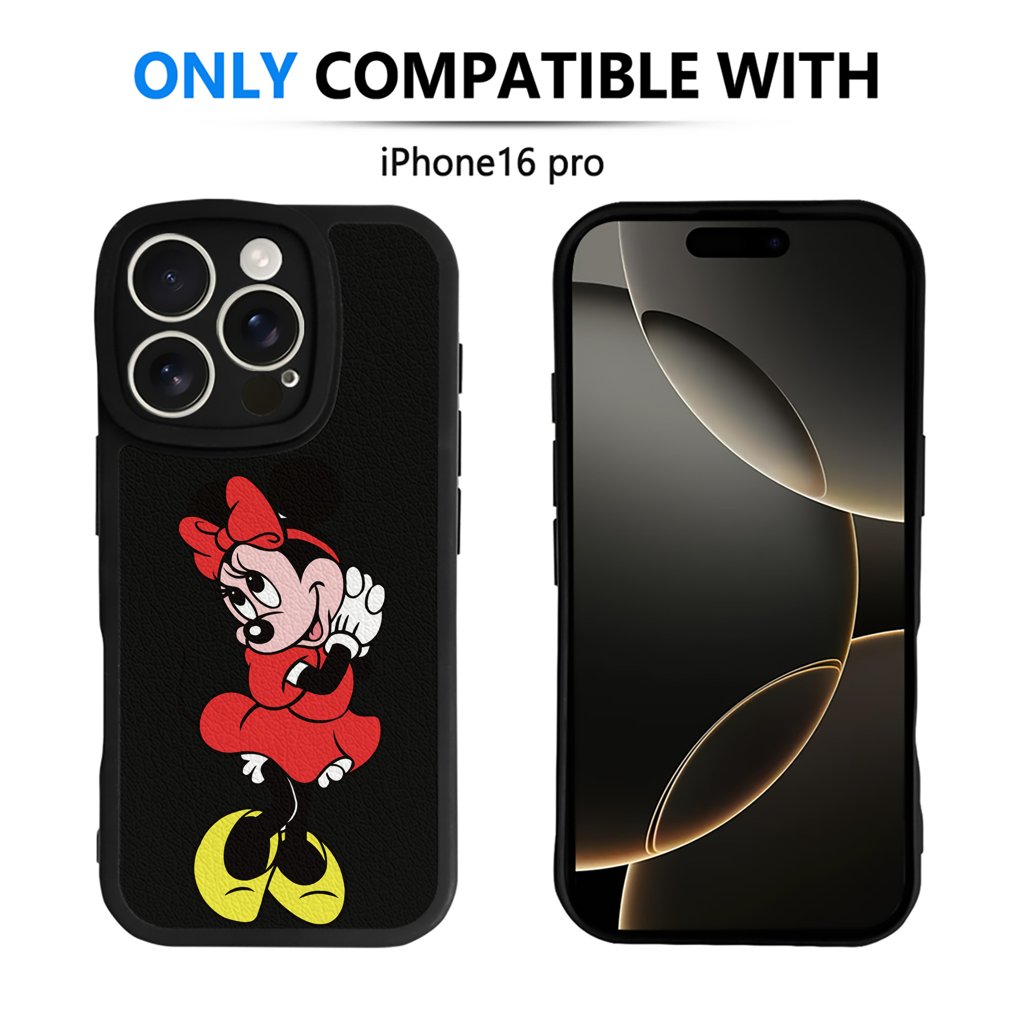 （画像用） ミッキーマウス Mickey Mouse 【iPhone 16シリーズ対応】シリコンスマホケース（レザー調） 材質：シリコン